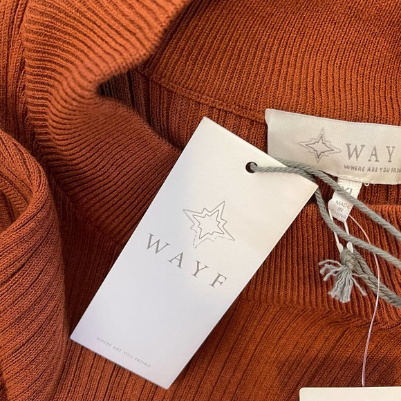 Wayf Brown Rust Sleeveless Mock Neck Midi Dress NWT Size XL - Picture 7 of 7